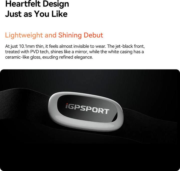 Actual product image iGPSport HR50 chest pulse monitor (black)