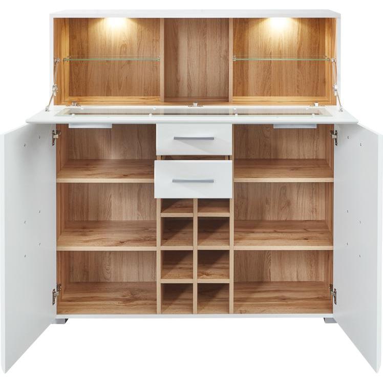 Innostyle, Regal, Fun Plus Barschrank inkl. LED-Beleuchtung Holzwerkstoff Weiss/Braun