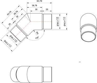 Actual product image Werkstarck Rohrverbinder 135°, für ø42.4x2mm