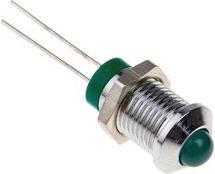 Produktbild RS PRO LED vorst 8mm chrom Pins 2VDC grün IP67