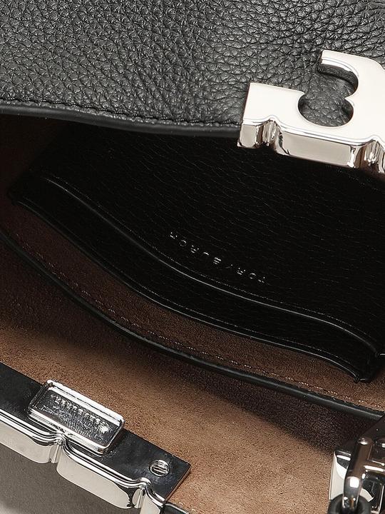 Actual product image Tory Burch eleanor mini satchel in hammered leather black