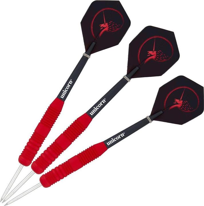 Actual product image Unicorn Core Plus Rubberised Red Steel Darts 1 set (21 g)