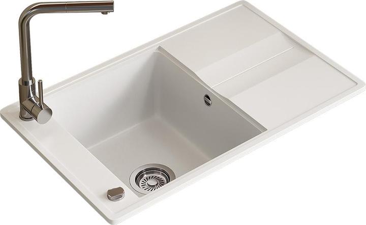 Produktbild Bergström Spülbecken Kyoto, Weiss, 78 x 50 cm (Einbauspüle mit Abtropffläche, 50 cm, 78 cm)