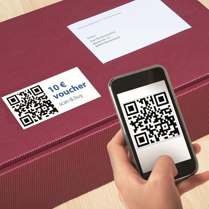 Actual product image HERMA QR code labels A4
