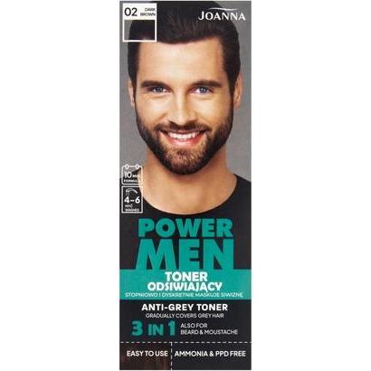Joanna Uomo Marrone/Scuro Tinta Per Capelli, Power Men Toner 02 Dark Brown 80G Colore Per Capelli Per ( Scuro)
