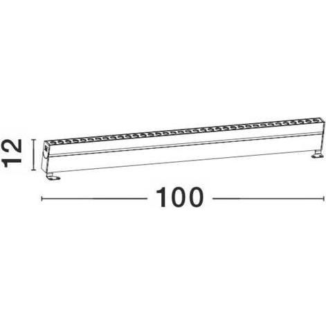 Thumbnail - Nova Luce, Fassadenbeleuchtung, WALL WASHER LED Wandstrahler Schwarz 48W IP67 Warmweiss 100x6,5x12cm 9011162 (IP67)