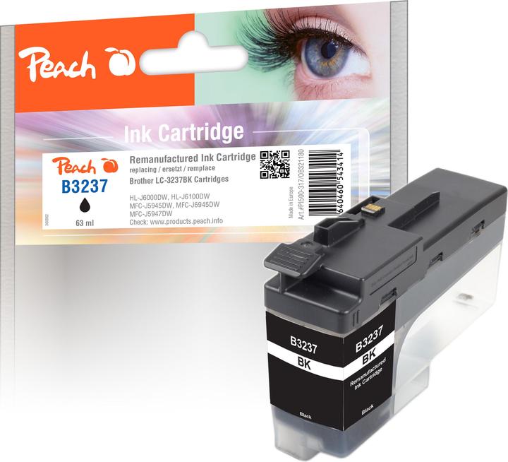 Produktbild Peach Tintenpatrone schwarz kompatibel zu Brother LC-3237BK