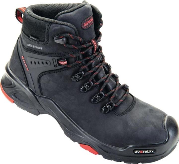 Produktbild Baak Sicherheitsstiefel Bailey Grösse 46 schwarz/rot S3 SRC HRO WR EN ISO 20345 Rindleder (S3, 46)