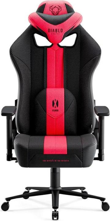 Diablo Sedia da gioco X-Player 2.0 Gaming Chair King Size, Nero-Rosso