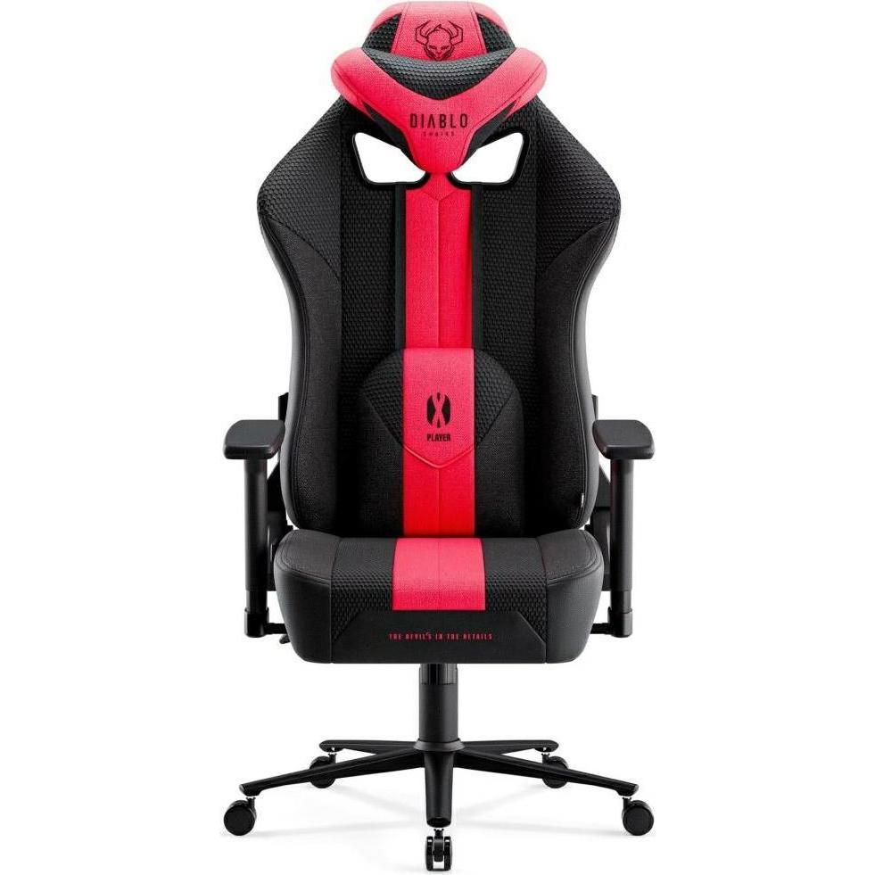 Diablo Gaming-Stuhl X-Player 2.0 Gaming-Stuhl King Size, Schwarz-Rot, Gaming Stuhl, Schwarz, Rot