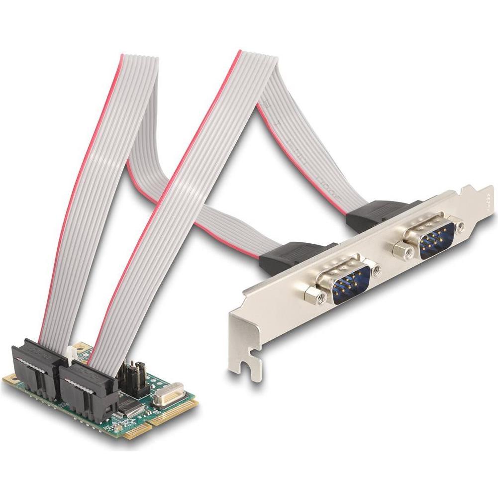 Delock Mini PCIe I/O PCIe full size 2 x Seriell RS-232 mit S, Kontrollerkarte