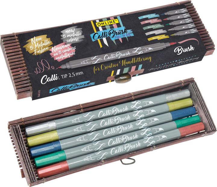 Produktbild Online Callibrush Pen Double Tip 2mm 19089 metallic (assortiert) (5x)