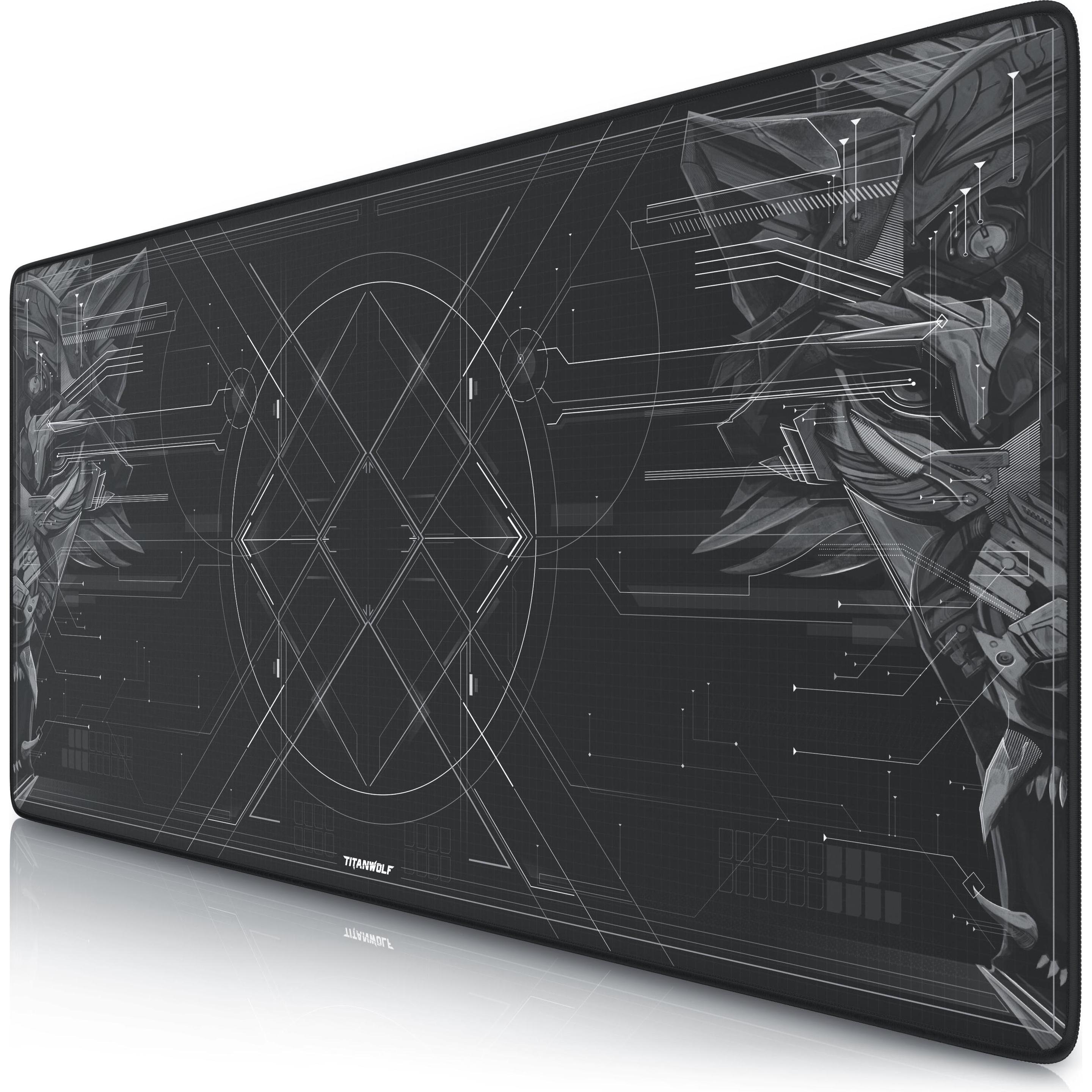 Titanwolf Gaming Mauspad XXL, glattes Stoffgewebe, Speed Mausmatte 900 x 400mm grosse Fläche, HUD Motiv (Wide), Mausmatt...