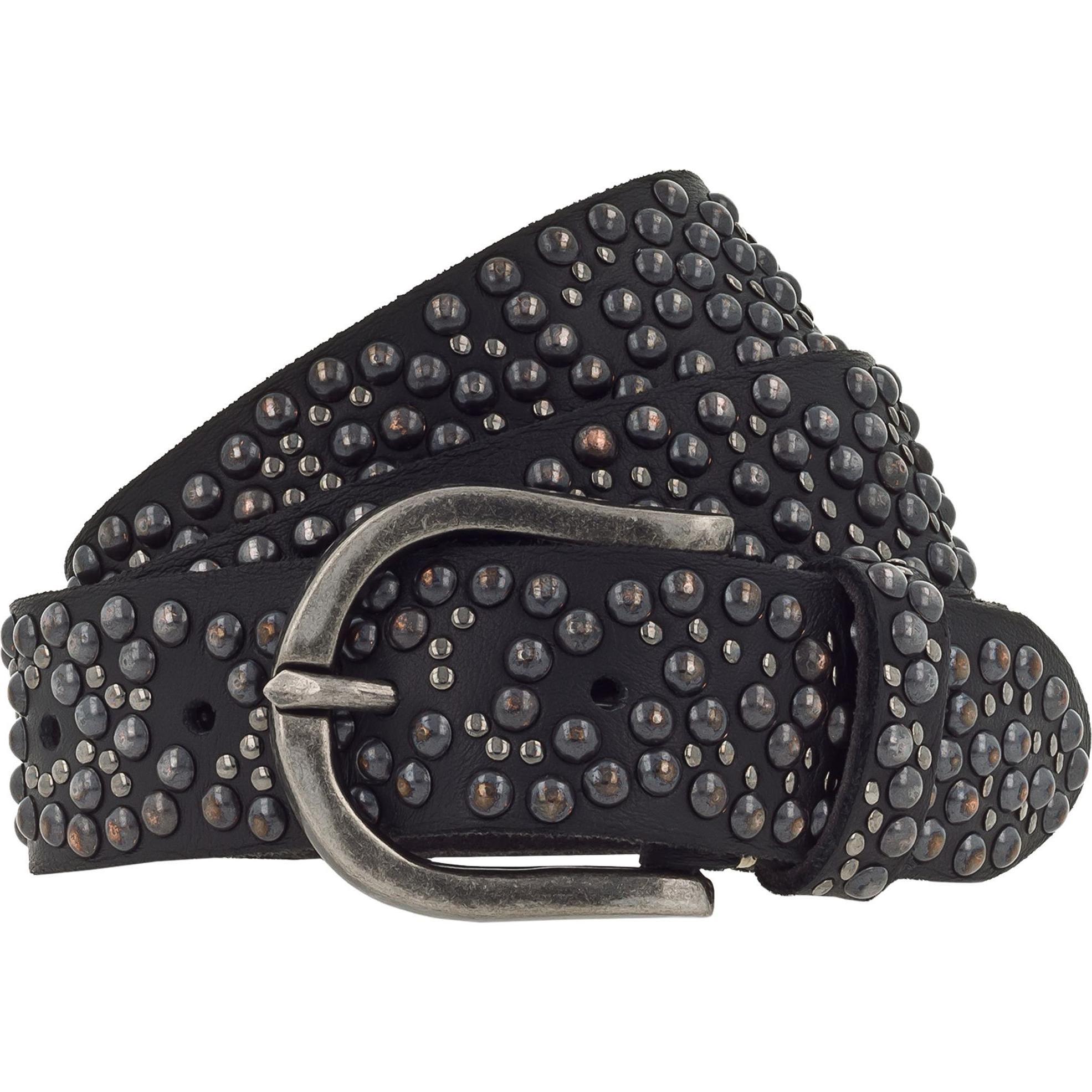 B.Belt, Damen, Gürtel, Nietengürtel Leder, Schwarz, (90)