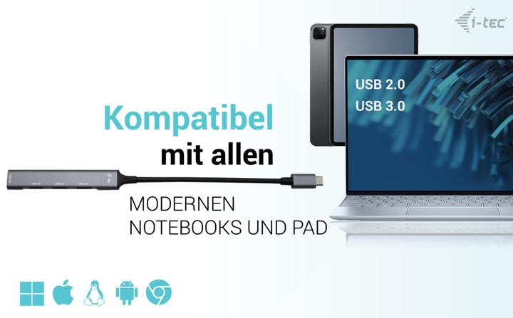 Produktbild i-tec Metal Hub (USB-C, 4 Ports)