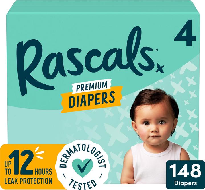 Actual product image Rascals Premium-Windeln (Size 4, Monthly box, 148 pcs.)