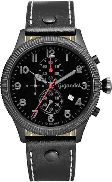 Gigandet Chronographe pilote sportif étanche 100 m avec mouvement quartz japonais
