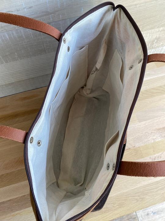 Immagine prodotto Only-Bags.Store Borsa a tracolla e messenger LARGE in tela cerata - Rosso borgogna e nero - Grande