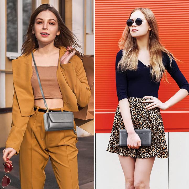 Produktbild Only-Bags.Store Kleines Portemonnaie mit Kreditkartenfächern, Handytasche mit Reissverschluss um 2 Riemen