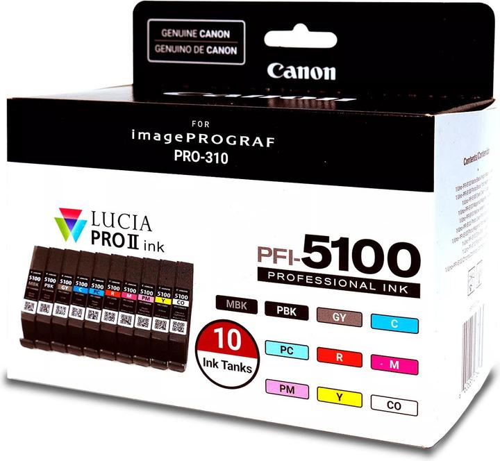 Produktbild Canon Ink/PFI-5100 MBK/PBK/C/M/Y/PC/PM/R/GY (C, CO, GY, M, MBK, PBK, PC, PM, R, Y)