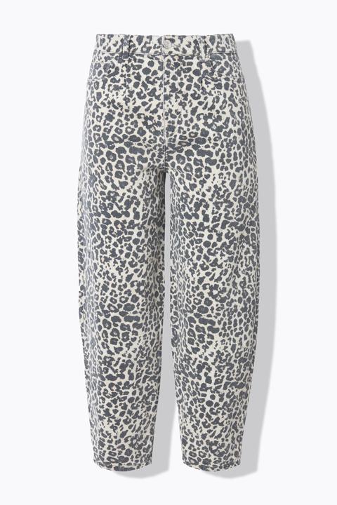 Actual product image Studio Untold Leopard Barrel High Waisted Stretch Jeans (56)