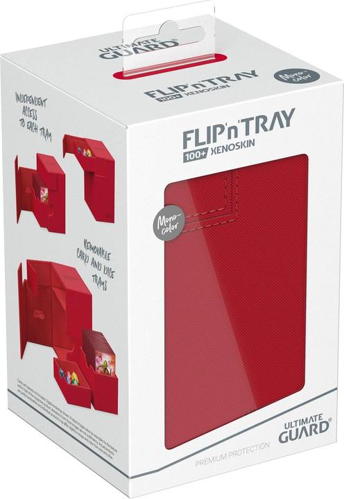 Actual product image Ultimate Guard Card Box Flip'n'Tray XenoSkin Monocolor 100+ Red