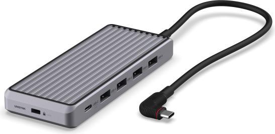 Actual product image Unisynk 10 POrt USB-C Hub 4K 60Hz 100W Grey (USB-C)