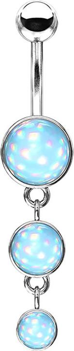 Immagine prodotto Star Piercing Banana in argento con ciondolo tre scudi in pietra epossidica blu (Ottone, Acciaio chirurgico 316L)