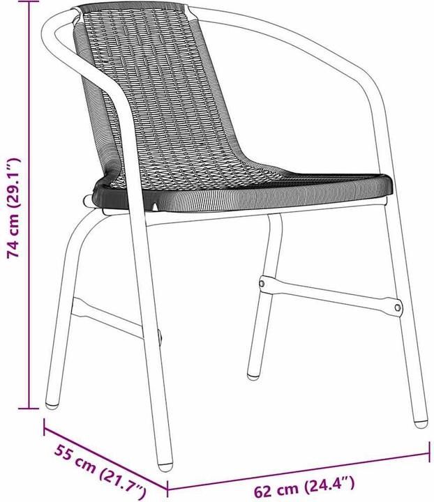 Produktbild vidaXL Garten Essgruppe (80 x 80 x 73 cm)