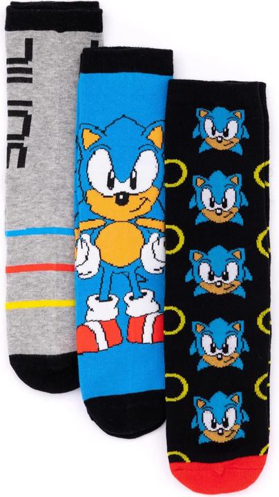 Image du produit Sonic The Hedgehog Chaussettes unisexes pour adultes (lot de 3) (Lot de 3, 40.5 - 45.5)