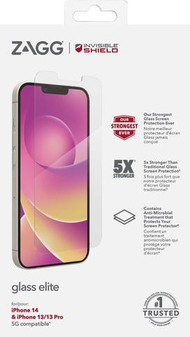 Actual product image Zagg InvisibleShield Glass Elite Screen Protector for iPhone 14/13/13 Pro (1 pcs., Apple iPhone 13, Apple iPhone 13 Pro, Apple iPhone 14, Apple iPhone 16 Pro)