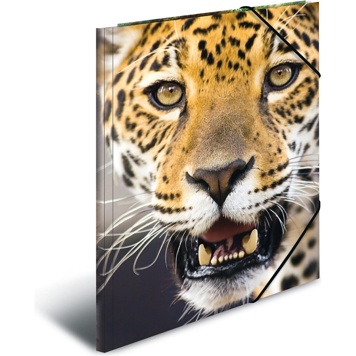 Herma, Mappe, Eckspannermappe "Leopard", aus PP, DIN A4 Masse: (B)244 x (T)4 x (H)320 mm, mit 3 Innenklappen und (A4, 1 ...
