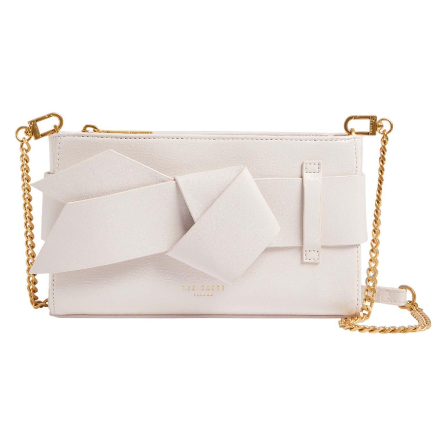 Ted Baker, Damen, Handtasche, Jimmah Soft Pu Bow Clutch Bag, Beige