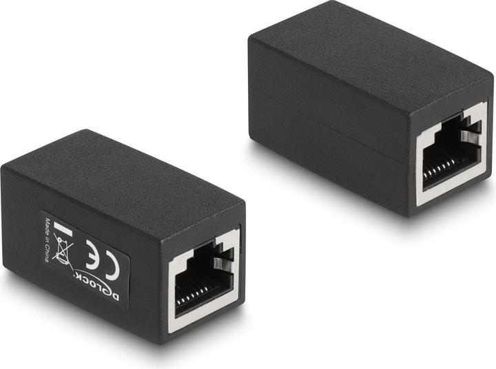 Delock Adapter RJ45 Buchse zu RJ45 Buchse Cat.6 schwarz (Netzwerk Kupplung)
