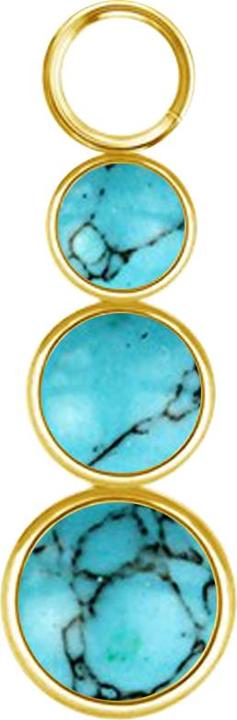 Immagine prodotto Star Piercing Anhänger vergoldet drei Türkis Steine (senza ottone, Mnerale, Acciaio chirurgico 316L)