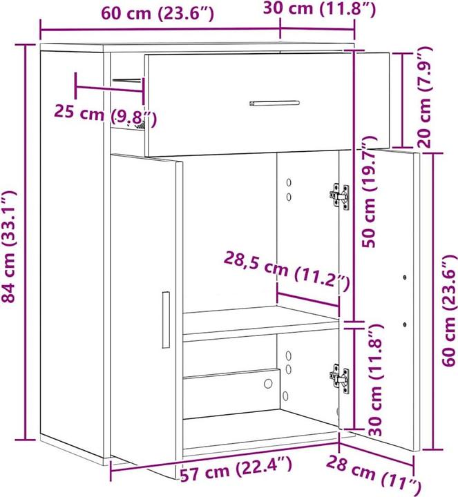 Image du produit vidaXL Sideboard (60 x 30 x 84 cm)