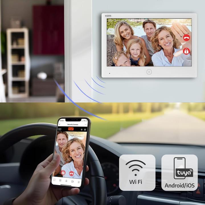 Immagine prodotto Eura 2-Draht Video Türsprechanlage VDP-49A3-2TY weiss Tuya (Cablato, WiFi)