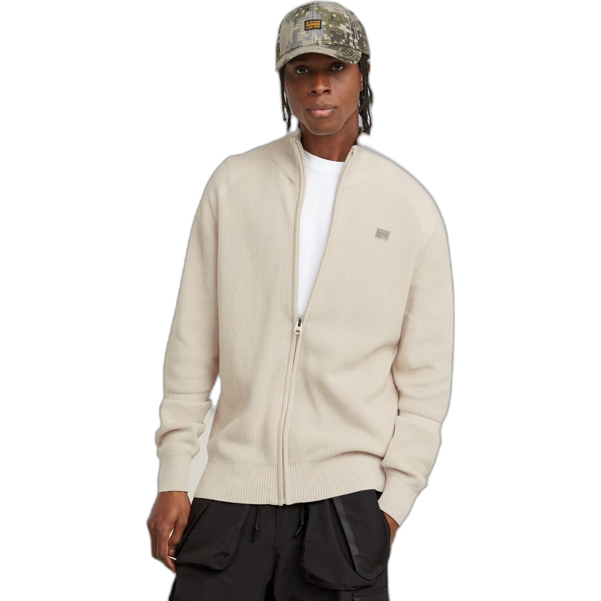 Thumbnail - G-Star, Herren, Pullover, Sweatshirt mit Reissverschlussdetails, Weiss, (L)