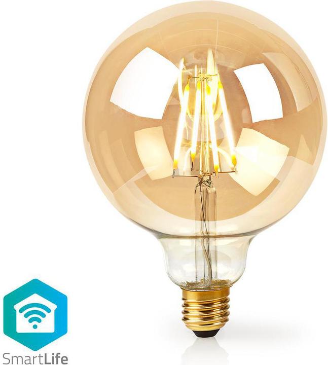 Actual product image Nedis WLAN Smart LED, Filament, 5W, E27, Globe, Clear (E27, 5 W, 500 lm, 1 x, F)