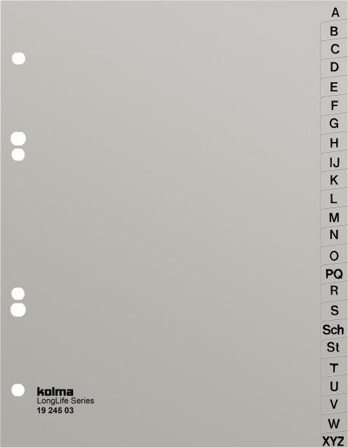Nutritional values and ingredients Kolma Register A5 high superstrong A-Z 24 pieces grey