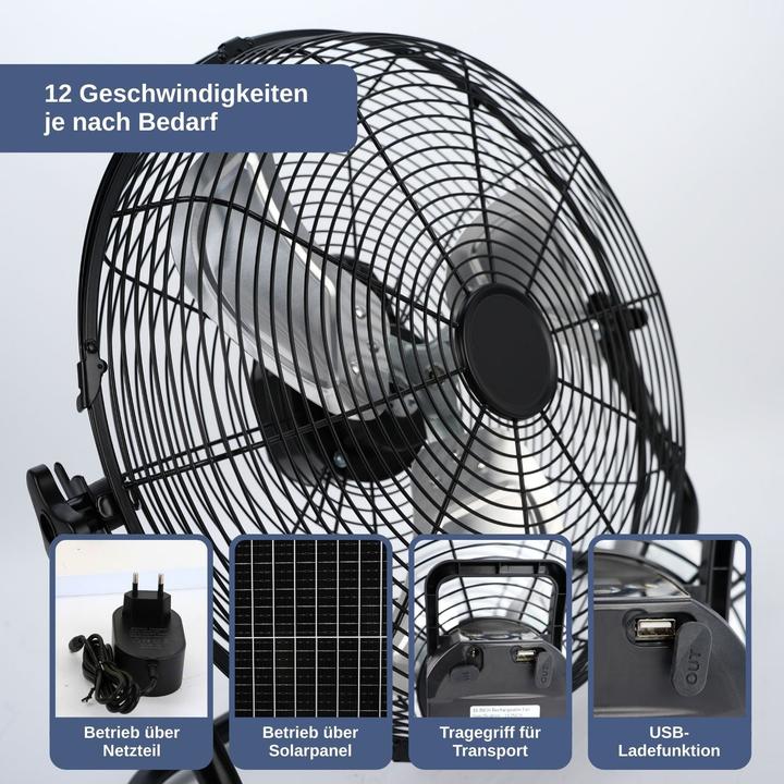 Produktbild Hermex Solarventilator Outdoor-Ventilator Bodenventilator Camping-Ventilator (40 dB)