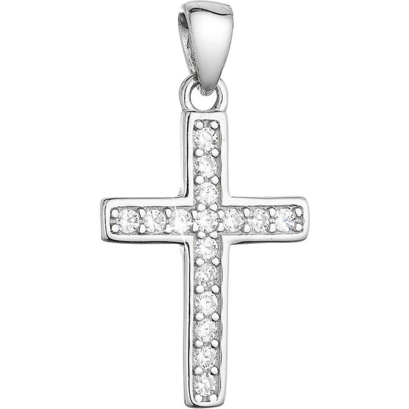 Evolution Group, Ciondolo collana, - Fashionable silver pendant Cross with zircons 14024.1
