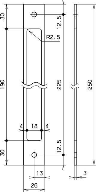 Productafbeelding Schänis Grondplaat voor frontplaat 250mm 22x250x3mm