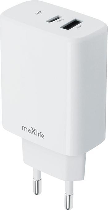 Maxlife MXTC-10-20AC PD QC Ladegerät 1x USB-C 1x USB 20W weiss (20 W)