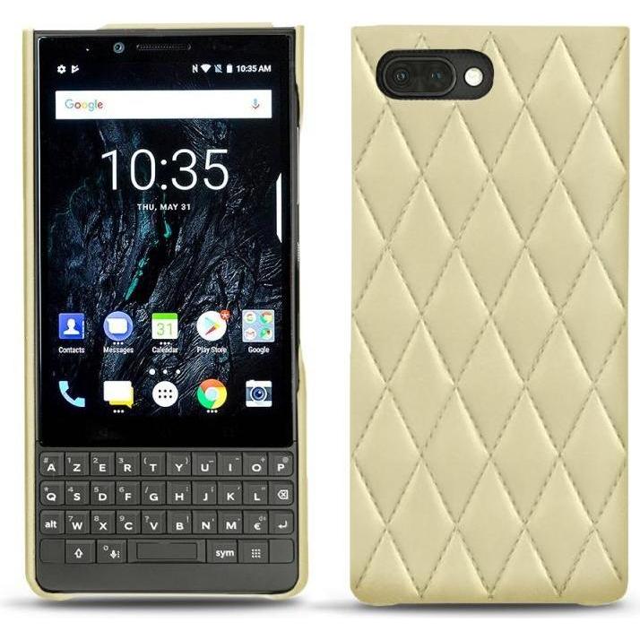 Thumbnail - Noreve Lederschutzhülle (Blackberry KEY2), Smartphone Hülle, Beige