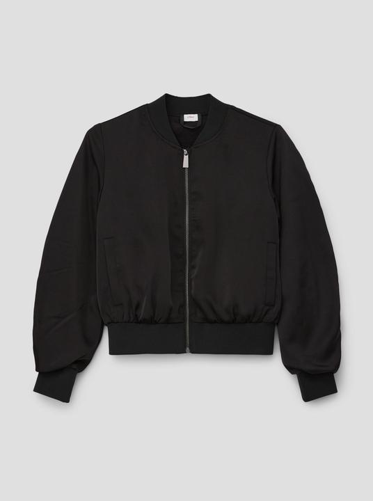 Produktbild s.Oliver Indoor-Jacke Satin-Blouson mit Raffung (L)