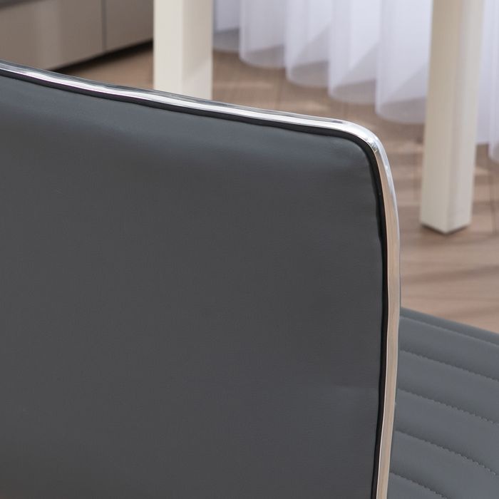 Produktbild Swisshandel24 Bürostuhl ohne Armlehnen, höhenverstellbar Drehstuhl mit Rollen, Dunkelgrau