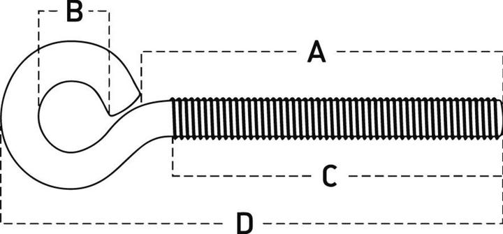 Actual product image Lohmann & Rauscher Art.48 Eyebolt zn 48/M 4x 20 (4 Screws per piece)