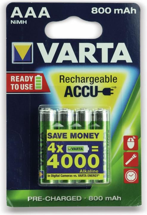 Varta Recharger Accu Power (4 pcs, AAA, 800 mAh)