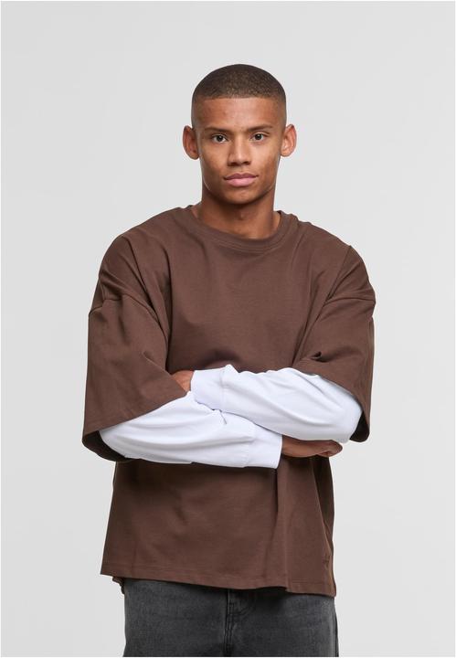 Produktbild DEF DOUBLE Longsleeves chocolatebrown/brightwhite S (S)